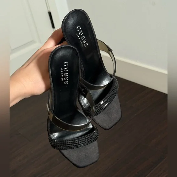 GUESS Black Women's Heeled Sandals - Picture 9 of 9
